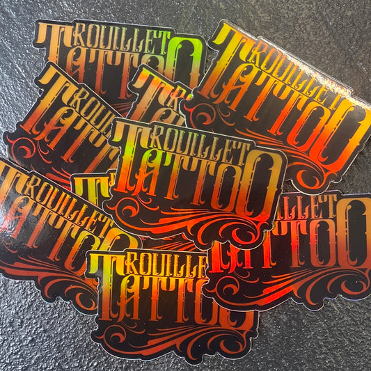 Rouillet Tattoo Holographic Logo Stickers