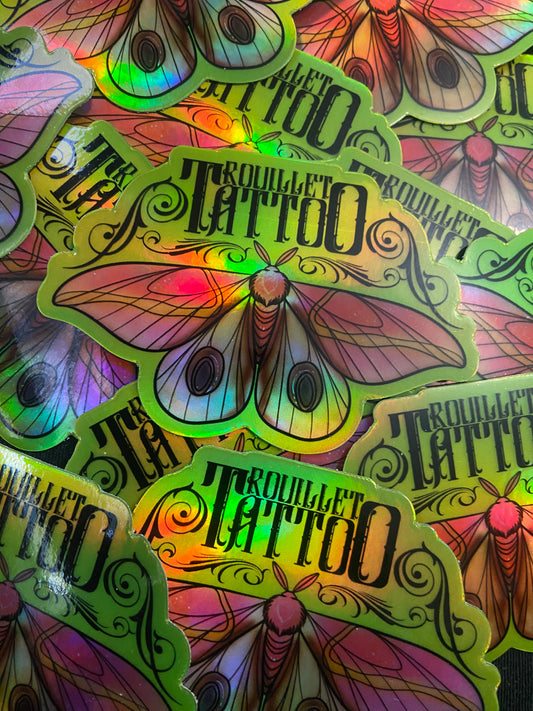 Rouillet Tattoo Holographic Moth Stickers