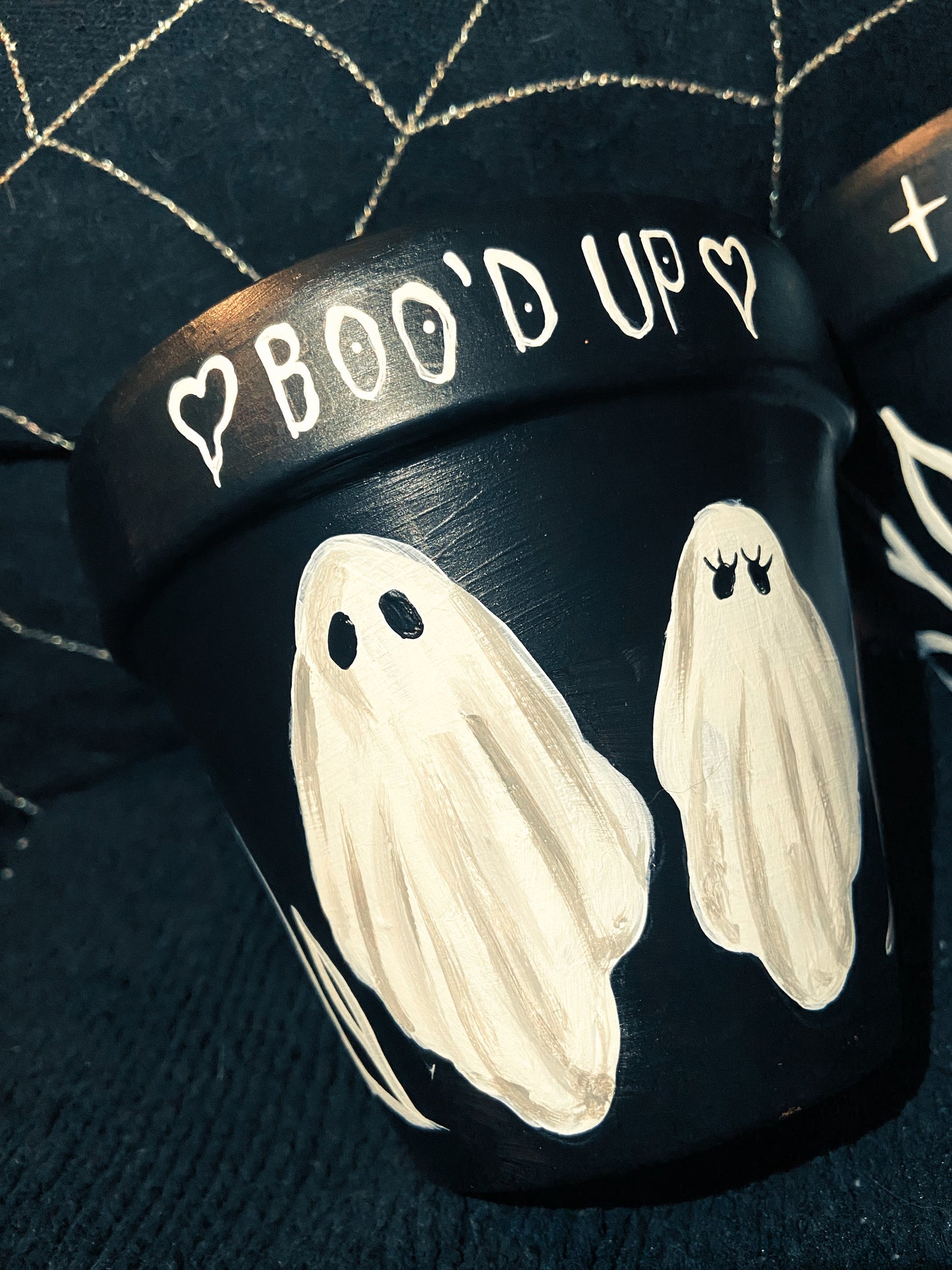 4 Inch Hand Painted Ghost Pot