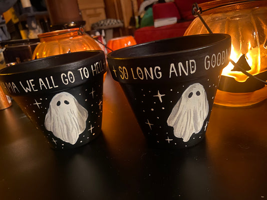 4 Inch Hand Painted Ghost Pots My Chemical Romance Style