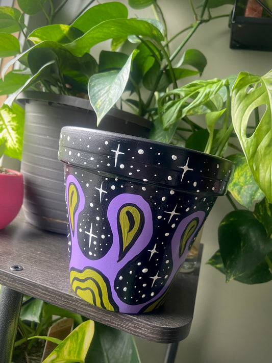 5 Inch Hand Painted Flower Pot