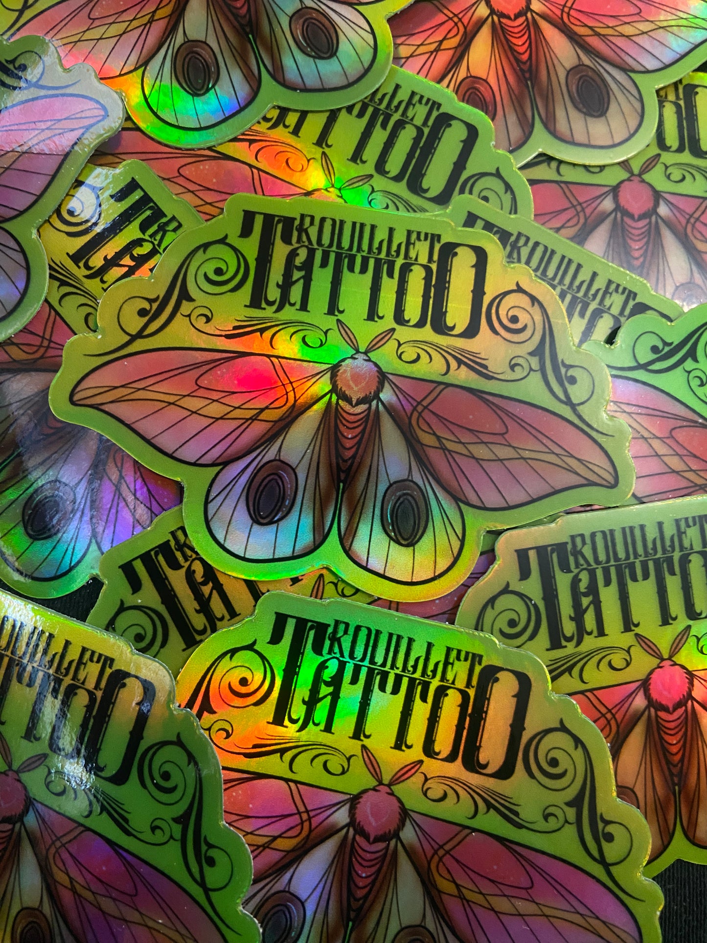 Rouillet Tattoo Holographic Moth Stickers