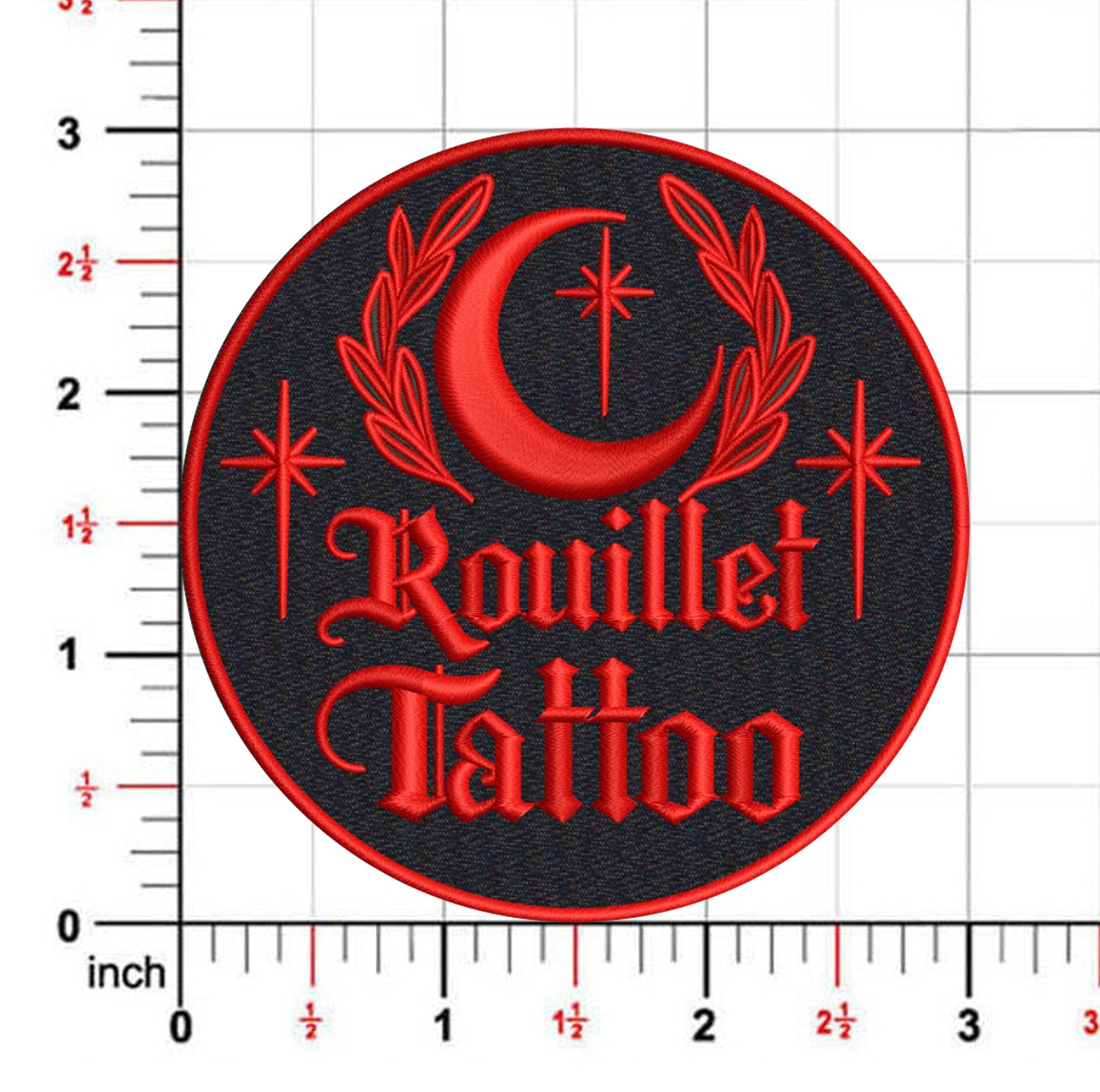 Rouillet Tattoo Moon and Star Iron On Patch